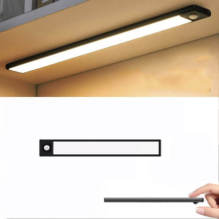 40cm Black Rechargeable Magnetic LED Motion Sensor Under Closet Light Cabinet Dimmable Lamp