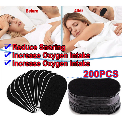200Pcs Hypoallergenic Improved Breathing Strips for Anit- Snoring Mouth Tape
