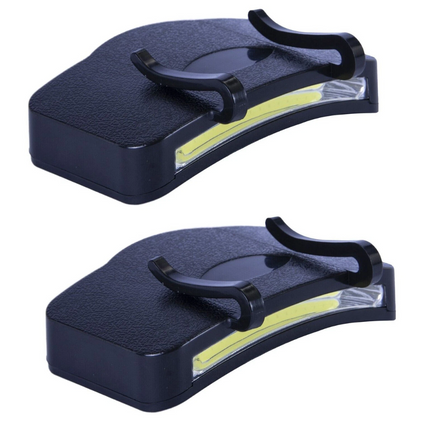 2* Cob Clip-On LED Headlamp 200 Lumens Outdoor Camping Light for Cap Hat