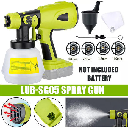 Cordless High Pressure Spray Gun Paint Sprayer For Ryobi 18V Battery