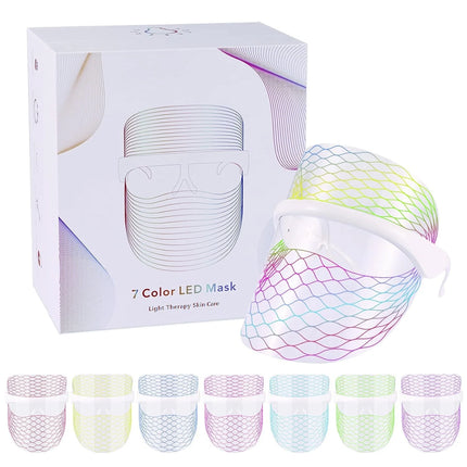 7 Color LED Light Photon Face Neck Mask Rejuvenation Skin Facial Therapy Wrinkle
