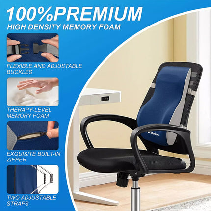 Back Cushion Lumbar Support Cushion Memory Foam Ergonomic Support Pillow