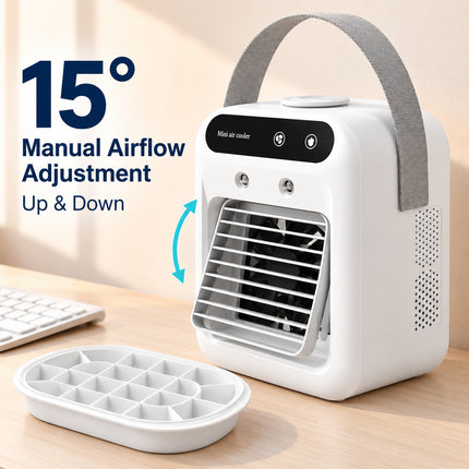Portable USB Mini Air Cooler Fan with Mist 500ml Water Tank 2 Speed Desktop Cooling Fan