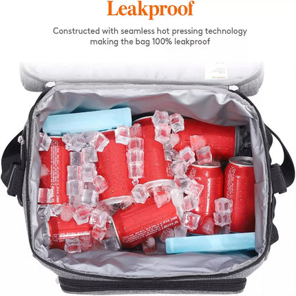 Outdoor Portable Lunch Bag Thermal Insulated Food Container Cooler Bag 10L 26x19x21CM