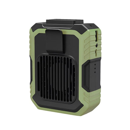 Green Portable Waist Clip USB Fan Hanging Cooling Power Bank Fans Travel Rechargeable