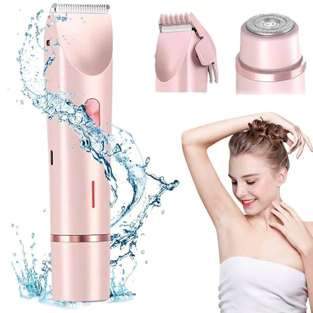 Dual Head Shaver Women, Electric Bikini Trimmer, Wet & Dry Use Hair Removal