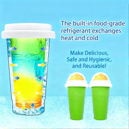 Green Slushie Maker Cup Quick Freeze Magic Milkshake Cup Ice Cream Maker