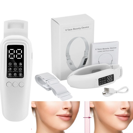 V-Face Shape Massager W/Hot Compress FunctionSkin Neck Lift Double-Chin Removal
