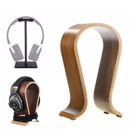 Wooden Headphone Stand Wood Headset Display Rack Earphone Holder For Home Office