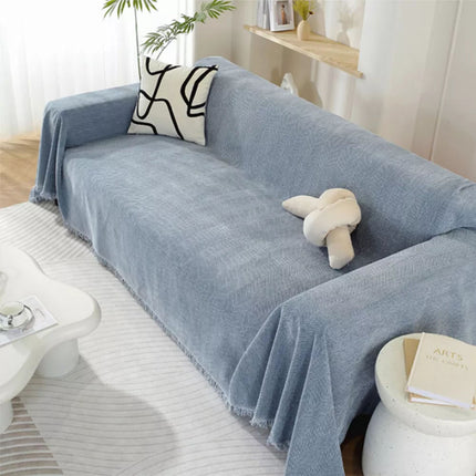 Chenille Retro American Sofa Towel Cover Throw Rug Couch Lounge Cloth Decor  (Blue,180*230cm)