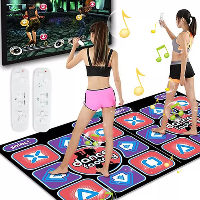 Double Dance Mat For Kids Adults Wireless Non-Slip Dancers Step Pads Fitness Kit