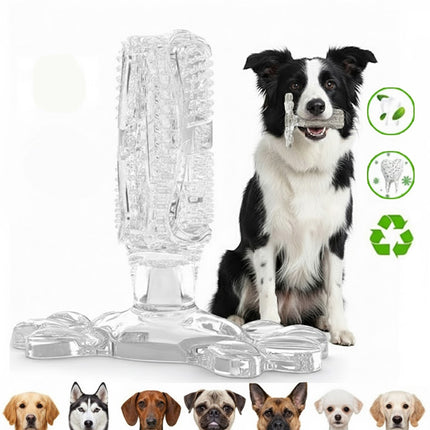 Clear L Size Dog Toothbrush Toy Clean Teeth Brushing Stick Mouth Chewing Dental Care Play Dog
