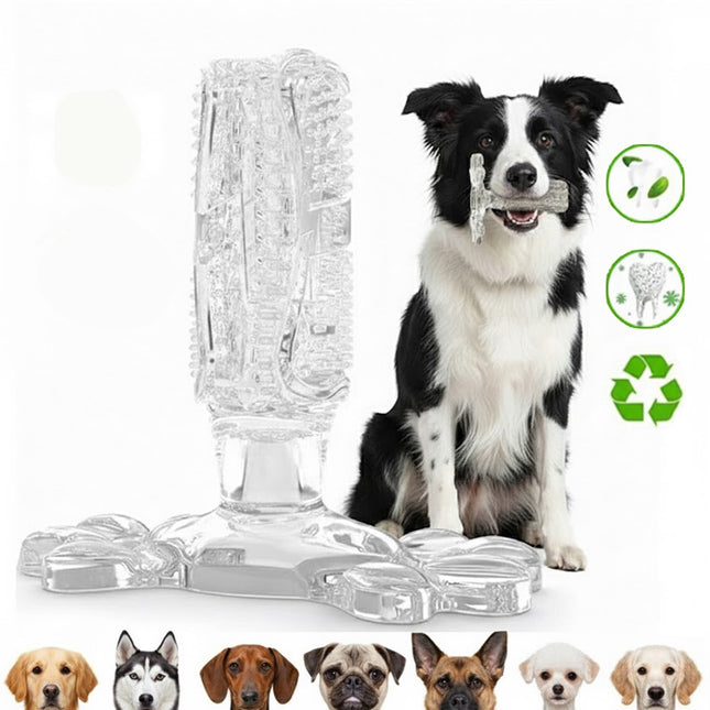Clear L Size Dog Toothbrush Toy Clean Teeth Brushing Stick Mouth Chewing Dental Care Play Dog