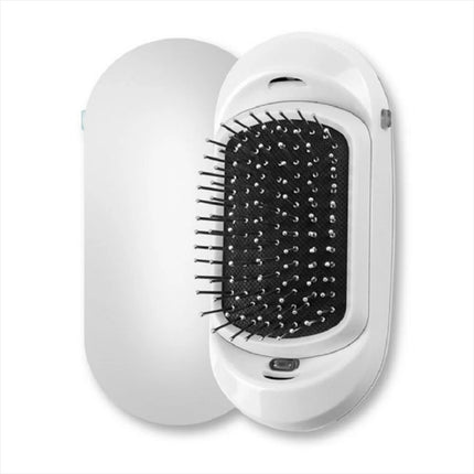 Hair Straightener Brush Upgraded Ionic Plus Straightening Brush Comb for Women （White）