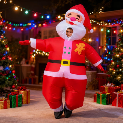 2m Inflatable Santa Claus Costume Cosplay Adult Xmas Fancy Dress Suit Party