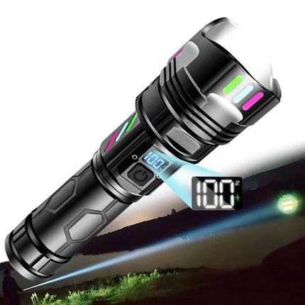 1500000lm LED Flashlight Torch Zoom Light Super Bright Camping Rechargeable Lamp