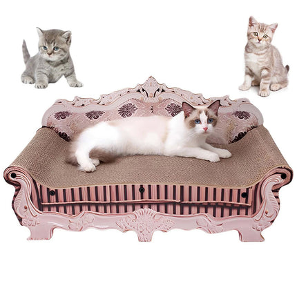 Cute Cat Kitten Claw Scratching Board Scratcher Corrugated Cardboard Toy