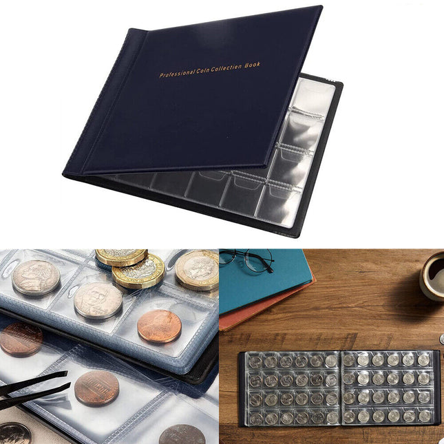 2Pcs 240 Coin Holder Collection Storage Collecting Money Penny Pockets Album Book