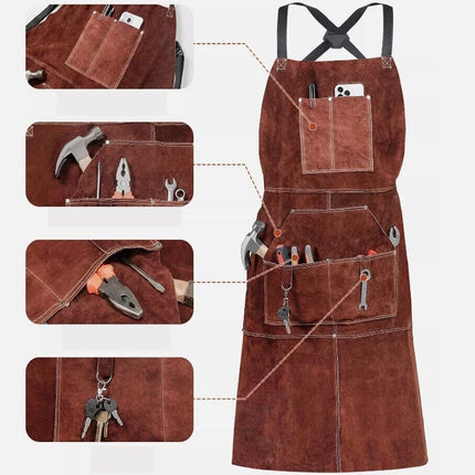 Cowhide Welding Apron Heat Insulation Welder Thornproof Protection Workwear