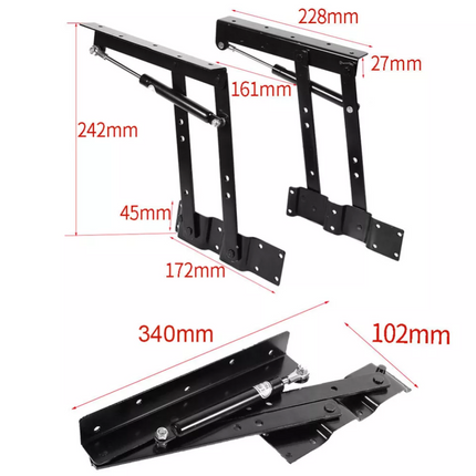 2x Folding Lift Up Coffee Table Mechanism Hardware Heavy Duty Lifting Hinges