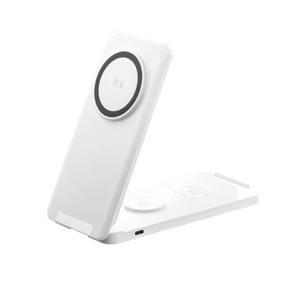 White Foldable Wireless Charger Dock Charging Station For Apple Watch iPhone 16 15