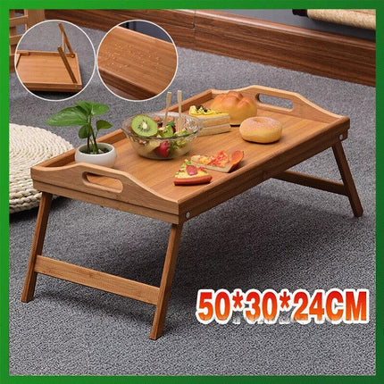 Wooden Bamboo Folding Tray Bamboo Fpld Up Lap Tray Tea Coffee Table Breakfast