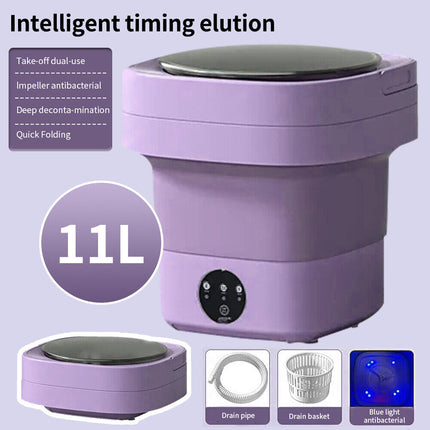 Portable 11L Socks Underwear Mini Washing Machine Folding Tub for Camping Travel