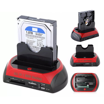 2.5'' 3.5'' Hard Disk Drive Card Reader External HDD Docking Station Kit OTB HUB