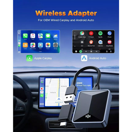 2 in1 Wireless Carplay Android Auto Adapter WiFi BT Auto Connect USB Dongle
