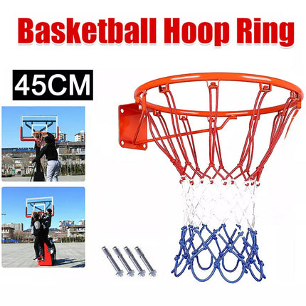 Basketball Ring Hoop Net Wall Mounted Outdoor Hanging Basket Professional 45CM