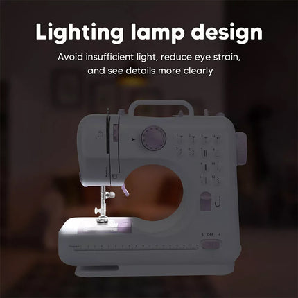 Mini Sewing Machine 12 Stitch Electric Foot Pedal 2-Speed for DIY and Repairs