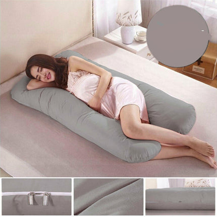 U-shape Maternity Pregnancy Pillow Nursing Sleeping For Body Feeding Support Grey