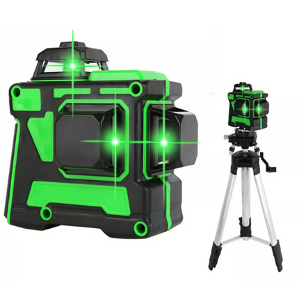 360 Rotary 3D 12 Lines Green Laser Level Self Leveling Cross Measure Tool&Tripod