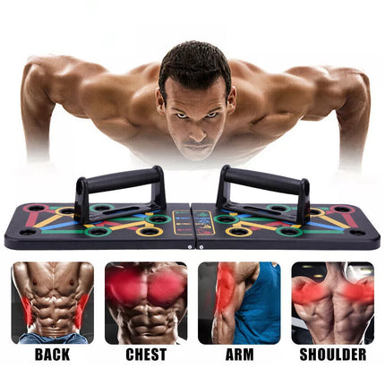 Foldable Push Up Board Rack Training Gym Exercise Pushup Exercise Stand Grip Bar