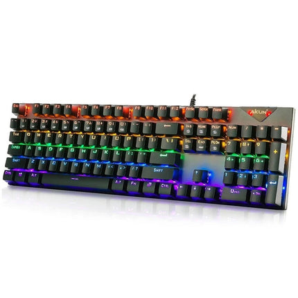 LED Gaming Mechanical Keyboard RGB Backlit USB Wired 104 Keys Blue Switch For PC