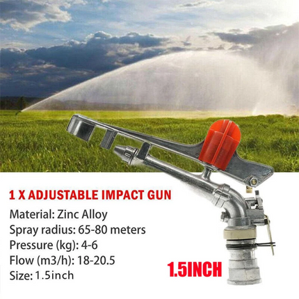 1.5" Irrigation Spray Tool Sprinkler Large 360° Adjustable Impact Water