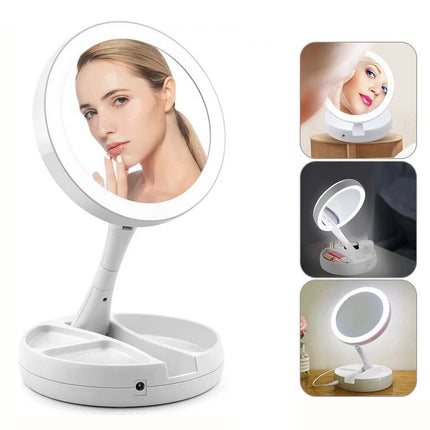 10X Magnifying Makeup Cosmetic Beauty Bathroom Mirror & LED Light 360° Rotation