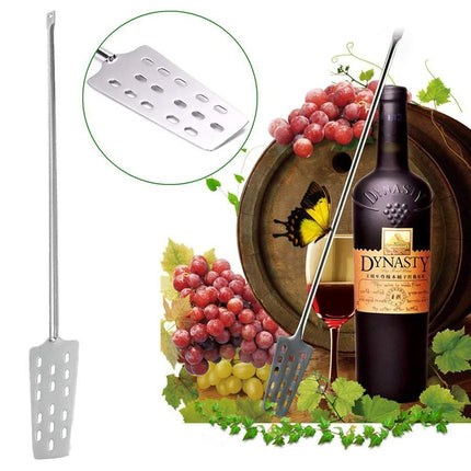 Long Handle Stainless Steel Beer Wine Mash Tun Mixing Stirrer Paddle & 15 Holes