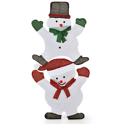 1.4M Christmas Lighted Double Snowman Decor Xmas Home Outdoor Yard Garden Sign