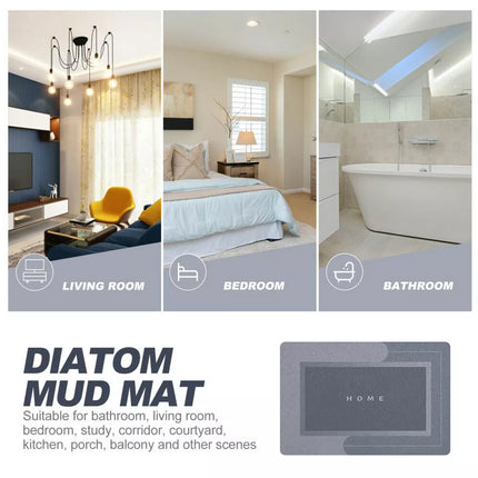 60*90CM Super Absorbent Floor Mat Soft Quick-Drying Non-Slip Diatom Mud Bath Floor Mat Rectangle/Blue