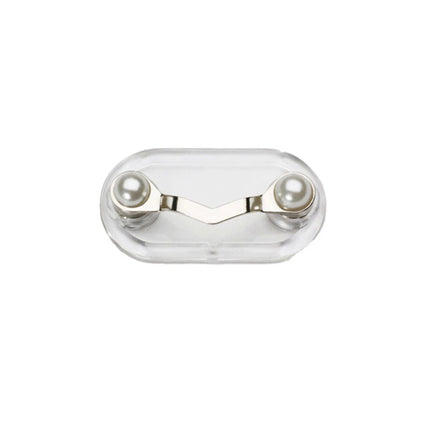 Stainless Steel Eyeglass Holder Clip for Spectacles and Sunglasses-White Pearl