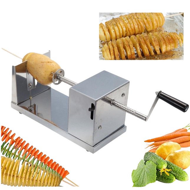 Stainless Steel Potato Twister Tornado Slicer Cutter Vegetable Spiral Machine