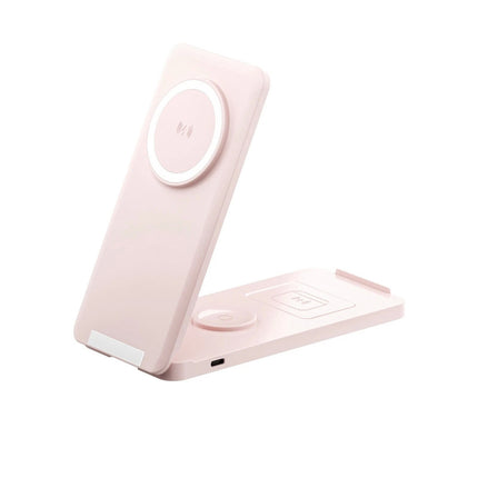 Pink Foldable Wireless Charger Dock Charging Station For Apple Watch iPhone 16 15