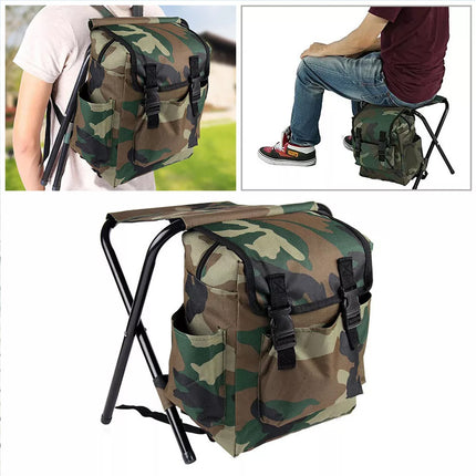 2 in 1 Folding Fishing Chair Bag Fishing Backpack Chair Stool Wear-resistant