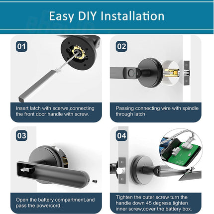 Electronic Handle Smart Fingerprint Door Lock Biometric Digital Code Door Lock