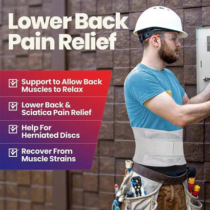 Therapy Lumbar Lower Back Brace Support Belt Sciatica Pain Relief Posture Unisex L