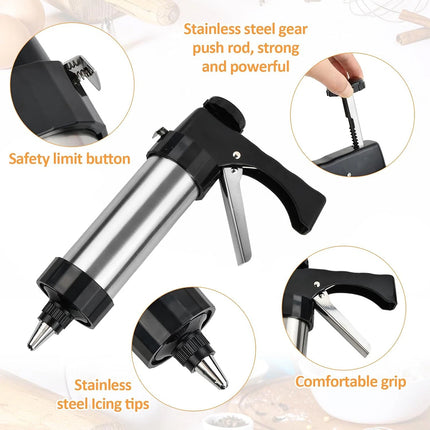 Biscuit Press Gun Cookies Making Kit Cake Icing Decorating Biscuit Maker Set