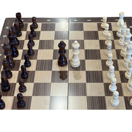 30cm Magnetic Large Chess Set Wooden Timber Oak Folding Chessboard