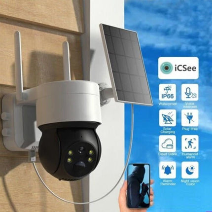 Solar Security IP Camera Battery Powered Wireless CCTV PTZ WiFi Camera