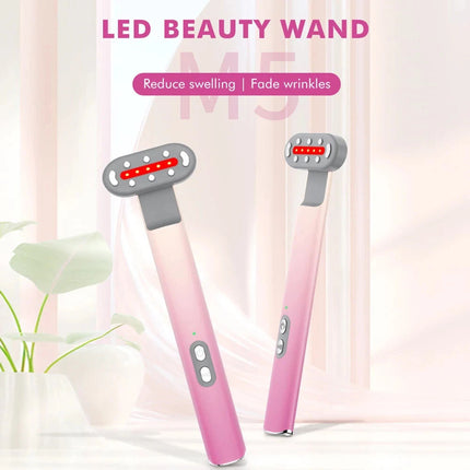 4-in1 Facial Wand LED Red Light Therapy Massage for Skin Care and Anti-Aging